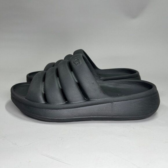 UGG Sport Yeah Sandals Girl's Size 3 Black Summer Beach Pool Slide Flip Flops - Picture 4 of 10